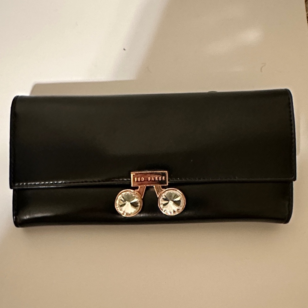 Ted Baker Black Wallet with Gold Accents